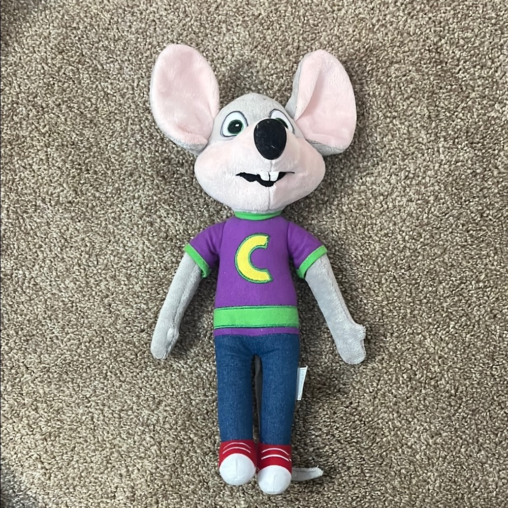 Chuck E Cheese Mouse Plush Stuffed Animal Toy
